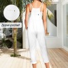 Custom Personalized Women's Spaghetti Strap Pocket Long Pants Jumpsuit