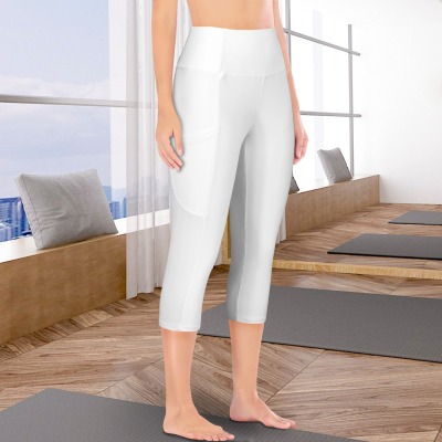 Custom Specialized Women's High Waist Pocket Capri Yoga Leggings