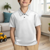 Custom Kids' Polo Collar Short Sleeve Button Placket Polo Shirt