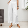 Custom Womens Elastic Waist Ruffle Hem Pocketed Wide Leg Pants