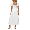 Custom Women Square Neck Flutter Sleeve High Slit Maxi Dress