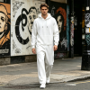 Custom Men's Zip-Up Hooded Long Sleeve Jumpsuit With Pockets