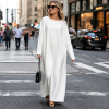 Custom Women's round neck long sleeved Maxi dress
