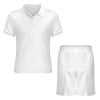 All Over Print Men's Short Sleeve Polo Shirt and Elastic Waist Shorts Set
