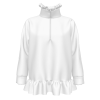 Girls' HalfZi p Long Sleeve Sweatshirt with Side Pockets and Ruffle Hem