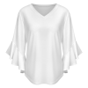 Customizable Women's V-Neck Flare Sleeve Blouse
