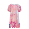 All Over Print Women's Round Neck Ruffle Hem Dress