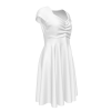 All Over Print Women's Long Dress with Front Chest Pleats