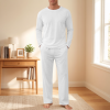 Custom Men's Long Sleeve Round Neck Pajamas Sets
