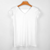 Custom Women's V Neck Ruffle Short Sleeve Loose Casual Tunic Top