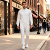 Custom Men's Stand-Up Collar Zipper Long Sleeve Hoodies Pants Sets