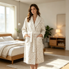 Custom Women's Flannel Sleep Robe With Pocket