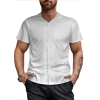 Custom Men's Baseball Jersey Short Sleeve Button Up Casual Sport Shirt