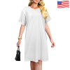 Custom Women's Round Neck Short Sleeve Casual Dress| Ship From USA