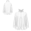 Girls' HalfZi p Long Sleeve Sweatshirt with Side Pockets and Ruffle Hem