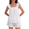 Custom Women Ruffle Strap Loungewear Pajama Set