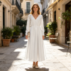 Custom Women's Long Sleeve V-neck Maxi Dress