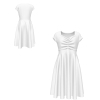 All Over Print Women's Long Dress with Front Chest Pleats