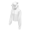 Custom Women's Cat Ear Cropped Hoodie with Drawstring and Cuffs