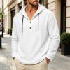 Custom Men's Long Sleeve Button hooded sweatshirt