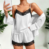 Custom Women Lace V Neck Spaghetti Strap Camisole Shorts Pajama Set
