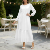 Custom Women's Round Neck Long Sleeve Maxi Dresses
