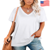 Custom Women's V Neck Short Sleeve T Shirt|Ship From USA