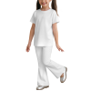 Custom Girls Bell-bottom short-sleeved Top Pants set