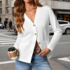 Custom Women V‑Neck Long Sleeve Cardigan