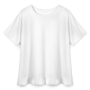 Custom Women's  Crew Neck Ruffled Hem T Shirt