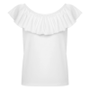 Girl's Ruffled Collar Short Sleeves T Shirt