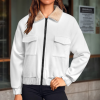 Custom Women Winter Fleece Long Sleeve Double zipper jacket