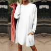 Custom Women's Long Sleeve Dress With Pocket