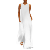 Custom Sleeveless Women's V Neck Pocketed Loose Fit Maxi Dress