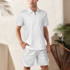 Custom Men's Zip Short Sleeve Polo Shirt & Shorts Outfit Sets