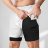 Custom Men's 2 in 1 Running Shorts Quick Dry Athletic Shorts With Liner