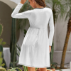 Custom Women Long Sleeve Round Neck Casual Dress With Pocket