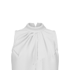 All Over Print Women's Lapel Sleeveless Ruffle Tie Tank Top