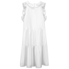 Custom Women's Ruffle Trim Sleeveless Mock Neck Loose Fit Mini Dress
