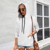 Custom Women Casual Hooded 3/4 Sleeve Pullover