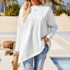 Custom Women's Long Sleeve Asymmetrical Hem Tunic Blouse Top