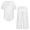 Custom Women Irregular Hem Top Cropped Wide Leg Pants Set