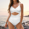 Women's Cross-Back Cutout One-Piece Swimsuit