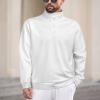 Custom Men's Zip Mock Neck Long Sleeve Casual Pullover Hoodies
