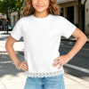 Girl's Lace Hem Short Sleeved T-shirt