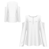 All Over Print Women's Round Collar Half Zipper Long Sleeve Ribbed T-shirt