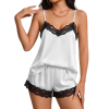 Custom Women Lace V Neck Spaghetti Strap Camisole Shorts Pajama Set