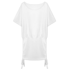 All Over Print Women's Boat Neck Batball Sleeve Pleated Dress