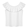 Girl's Ruffled Collar Short Sleeves T Shirt
