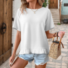 Custom Women's  Crew Neck Ruffled Hem T Shirt